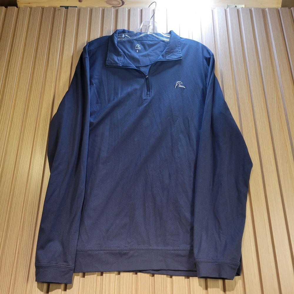 Rhoback Mens Large Navy Blue Performance Quarter Zip Pullover Golf Activewear